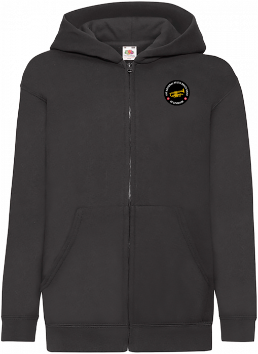 Fruit of the loom - Dubb Classic Hoodie W. Zip Kids - Negro